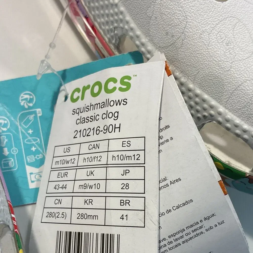 NWT Crocs x Squishmallows Classic Clog White Multicolor Men 10 Women 12